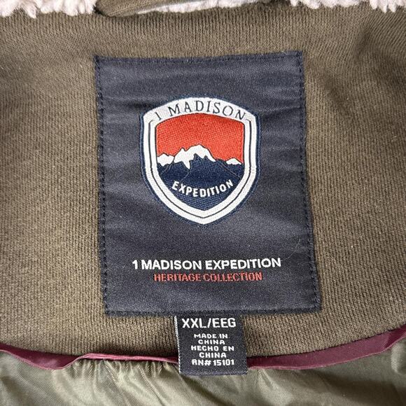 1 Madison Expedition Heritage Collection Sherpa Lined Fleece Hooded Jacket XXL - Picture 3 of 7